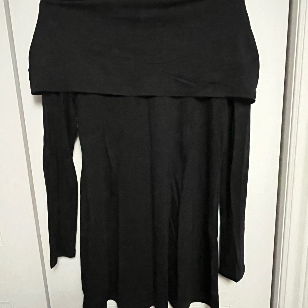 # 60- Black Asymmetrical A-Line Midi Dress